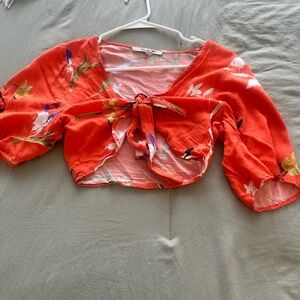 Floral Red Women's Top